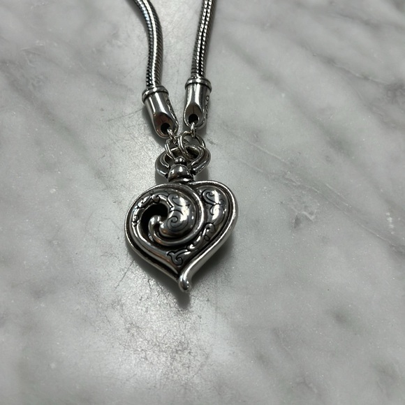 Brighton Penelope Pendant Silver Plated Heart Necklace Retired Piece Adjustable - Picture 9 of 9